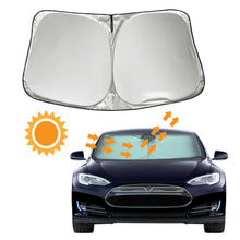 Load image into Gallery viewer, Car Front Windshield Sunscreen Window Sunscreen Visor Sun Shade Blocks UV Rays Protection For Tesla Model 3 Y X S with Pouch