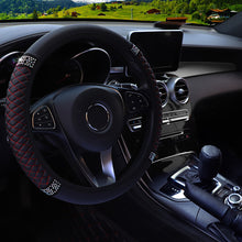 Load image into Gallery viewer, Universal Car Steering Wheel Cover Leather Embroidered Color Diamond-Studded Elastic Steering Wheel Cover 37-38cm Four Seasons