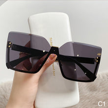 Load image into Gallery viewer, Half Frame Metal Sunglasses European And American Style Fashion Anti UV Thin Glasses For Women