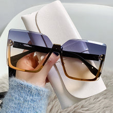 Load image into Gallery viewer, Half Frame Metal Sunglasses European And American Style Fashion Anti UV Thin Glasses For Women