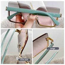 Load image into Gallery viewer, Half Frame Metal Sunglasses European And American Style Fashion Anti UV Thin Glasses For Women