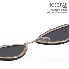 Load image into Gallery viewer, New Triangle Cat Eye Sunglasses Alloy Rimless Crystal Shiny Sun Glasses Female Unique Elegant Green Rhinestone Shades