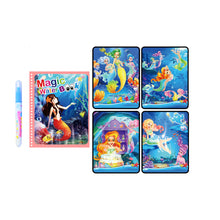 Load image into Gallery viewer, Reusable Magic Children's Water Painting Book Coloring Book with Drawing Pen Sensory Early Education Toys Baby Graffiti Picture Book Kindergarten