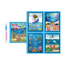 Load image into Gallery viewer, Reusable Magic Children's Water Painting Book Coloring Book with Drawing Pen Sensory Early Education Toys Baby Graffiti Picture Book Kindergarten