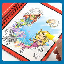 Load image into Gallery viewer, Reusable Magic Children's Water Painting Book Coloring Book with Drawing Pen Sensory Early Education Toys Baby Graffiti Picture Book Kindergarten