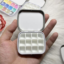 Load image into Gallery viewer, Empty 12-grid Mini Watercolor Box Portable Watercolor Palette Travel Painting Sketch Moisturizing Box Paint Box Art Supplies
