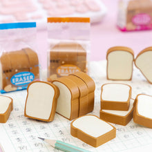 Load image into Gallery viewer, Cute Simulation Toast Bread Eraser Creative Student Writing Drawing Rubber Pencil Eraser Funny School Supplies Kawaii Stationery