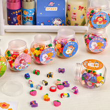 Load image into Gallery viewer, 50Pcs/box Cute Animal Fruits Pencil Eraser Rubber Eraser Primary Student Prizes Promotional Gift Stationery Erasers for Kids
