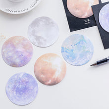 Load image into Gallery viewer, Starry Planet Series Round Shape Memo Pads Self-adhesive Sticky Notes Notebook Office Notes Stationery School Supplies