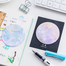 Load image into Gallery viewer, Starry Planet Series Round Shape Memo Pads Self-adhesive Sticky Notes Notebook Office Notes Stationery School Supplies