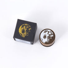Load image into Gallery viewer, Vintage Moon Series Wood Stamp Phases of The Moon Round Wooden Rubber Stamps for DIY Craft Letters Diary and Scrapbooking