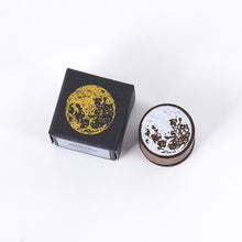 Load image into Gallery viewer, Vintage Moon Series Wood Stamp Phases of The Moon Round Wooden Rubber Stamps for DIY Craft Letters Diary and Scrapbooking