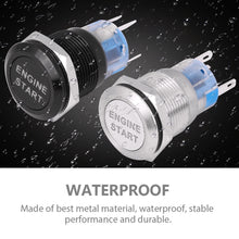Load image into Gallery viewer, Car Engine Power Engine Start Switch Metal Button Start Stop Switch with LED Light Waterproof Switch DC12V