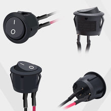 Load image into Gallery viewer, 5Pcs Car 20mm Mini Round Rocker Switch ON Off 12 Volt Toggle Switch 12V Automotive RV 2 Pin Switch 120V With Wire