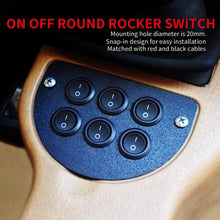 Load image into Gallery viewer, 5Pcs Car 20mm Mini Round Rocker Switch ON Off 12 Volt Toggle Switch 12V Automotive RV 2 Pin Switch 120V With Wire