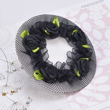 Load image into Gallery viewer, Girl Women Bun Cover Snood Hair Net Hair Nets Latin Ballet Dance Crochet Snoods Accessories With Flower