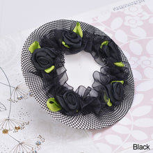 Load image into Gallery viewer, Girl Women Bun Cover Snood Hair Net Hair Nets Latin Ballet Dance Crochet Snoods Accessories With Flower