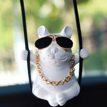 Load image into Gallery viewer, Cute Dog Anime Car Swing Bulldog Resin Pendant Auto Rearview Mirror Ornaments Accessories