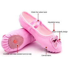 Load image into Gallery viewer, Soft Ballet Dance Shoes For Kids Pointe Gymnastics