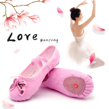 Load image into Gallery viewer, Soft Ballet Dance Shoes For Kids Pointe Gymnastics