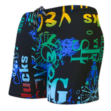 Load image into Gallery viewer, Men's Colorful Print Quick Dry Swimwear Men Trunks Swim Shorts Slim Fit Swimming Trunks for Beach Surf Beachwear