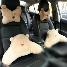 Load image into Gallery viewer, Bear Car Headrest Waist Plush Pillow Soft Cartoon Creative Cute Goddess Pillow Car Interior Accessories