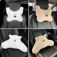 Load image into Gallery viewer, Bear Car Headrest Waist Plush Pillow Soft Cartoon Creative Cute Goddess Pillow Car Interior Accessories