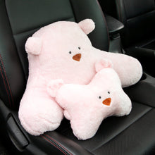 Load image into Gallery viewer, Bear Car Headrest Waist Plush Pillow Soft Cartoon Creative Cute Goddess Pillow Car Interior Accessories