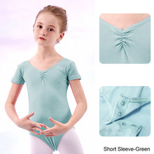 Load image into Gallery viewer, Cotton Spandex Gym Children Leotards Short Sleeve Ballet