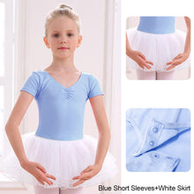 Load image into Gallery viewer, Cotton Spandex Gym Children Leotards Short Sleeve Ballet Dress