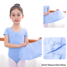 Load image into Gallery viewer, Cotton Spandex Gym Children Leotards Short Sleeve Ballet Dress