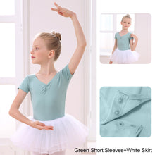 Load image into Gallery viewer, Cotton Spandex Gym Children Leotards Short Sleeve Ballet Dress