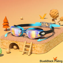 Load image into Gallery viewer, Children's Electroplating Swimming Goggles Anti-Fog HD Swimming Glasses