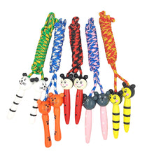 Load image into Gallery viewer, Kids Jump Rope Adjustable Cotton Braided Skipping Rope with Wooden Handle For Fitness Training Fun Toy