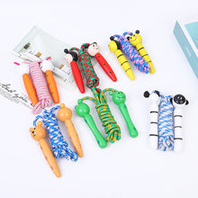 Load image into Gallery viewer, Kids Jump Rope Adjustable Cotton Braided Skipping Rope with Wooden Handle For Fitness Training Fun Toy