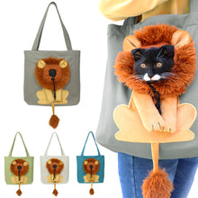 Load image into Gallery viewer, Lion-shaped Shoulder Bag Can Be Exposed Pet Canvas Bag for Cats and Dogs Tote Bag Small Pet Carrier Bag Fashionable Breathable
