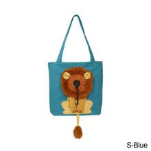 Load image into Gallery viewer, Lion-shaped Shoulder Bag Can Be Exposed Pet Canvas Bag for Cats and Dogs Tote Bag Small Pet Carrier Bag Fashionable Breathable