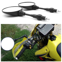 Load image into Gallery viewer, 1Pair Universal Motorcycle Rearview Mirror Side Mirror with 10mm Thread Anti-fall Folding Round Handlebar Rearview Mirror for Honda kawasaki