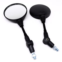 Load image into Gallery viewer, 1Pair Universal Motorcycle Rearview Mirror Side Mirror with 10mm Thread Anti-fall Folding Round Handlebar Rearview Mirror for Honda kawasaki