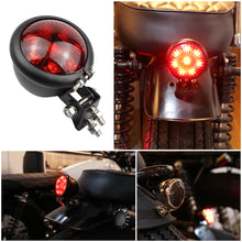 Load image into Gallery viewer, 1Pc 12V Motorcycle Tail Light LED Rear Brake Lamp For Cruiser Cafe Bobber Chooper Black Housing Plastic Red Lens Brake Lights Taillight