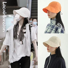 Load image into Gallery viewer, Foldable Wide Brim Sun Hat Drawstring Adjustable Caps for Men Women Beach Hats Summer Quick-drying Visors Fisherman Cap