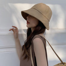 Load image into Gallery viewer, Soft Cotton Women Bucket Hat Spring Summer Adjustable Outdoor Beach Sun Hats Foldable Panama Caps Ponytail Cap