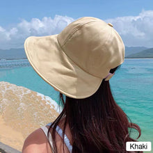 Load image into Gallery viewer, Soft Cotton Women Bucket Hat Spring Summer Adjustable Outdoor Beach Sun Hats Foldable Panama Caps Ponytail Cap