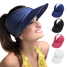 Load image into Gallery viewer, Flexible Adult Hat for Women Anti-UV Wide Brim Visor Hat Easy To Carry Travel Caps Fashion Beach Summer Sun Protection Hats
