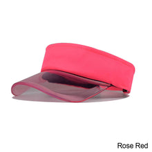Load image into Gallery viewer, Summer Sun Hats Transparent Visor Caps Topless Empty Sun Visor Cap Hat Ladies Adjustable Topless Beach Trip Cap