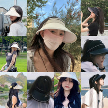 Load image into Gallery viewer, Foldable Sun Hats Female Summer Hat Visors Empty Top Hat Wide Large Brim Beach Hats Beach Protection Caps Women