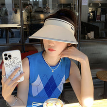 Load image into Gallery viewer, Foldable Sun Hats Female Summer Hat Visors Empty Top Hat Wide Large Brim Beach Hats Beach Protection Caps Women