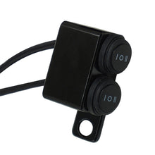 Load image into Gallery viewer, 12V Motorcycle Dual 10mm Mirror Mount Switches Motorbike Headlight Hazard Brake Fog Lights ON-OFF-ON Waterproof 3ways Switch Button
