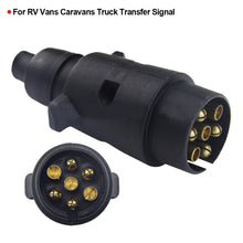 Load image into Gallery viewer, 12V European Trailer Socket Tow Bar 7 Pin Electrics Connector Adapter For RV Vans Caravans Truck Transfer Signal