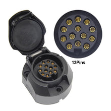 Load image into Gallery viewer, 7Pin/13Pin 12V Electrical Connector Adapter Euro Trailer Socket Car Accessories Caravans 7/13 Pole Tow Bar Towing Socket Plug